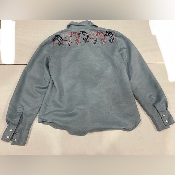 Vintage Roughrider By Circle T Women’s Horses Pearl Snap Small Shirt - Picture 2 of 7